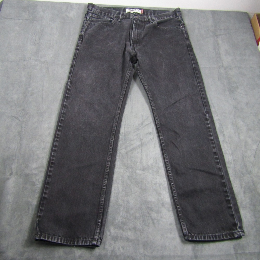 Levi's 505 Jeans Mens 36x32 Black Straight Fit Denim Pants Classic